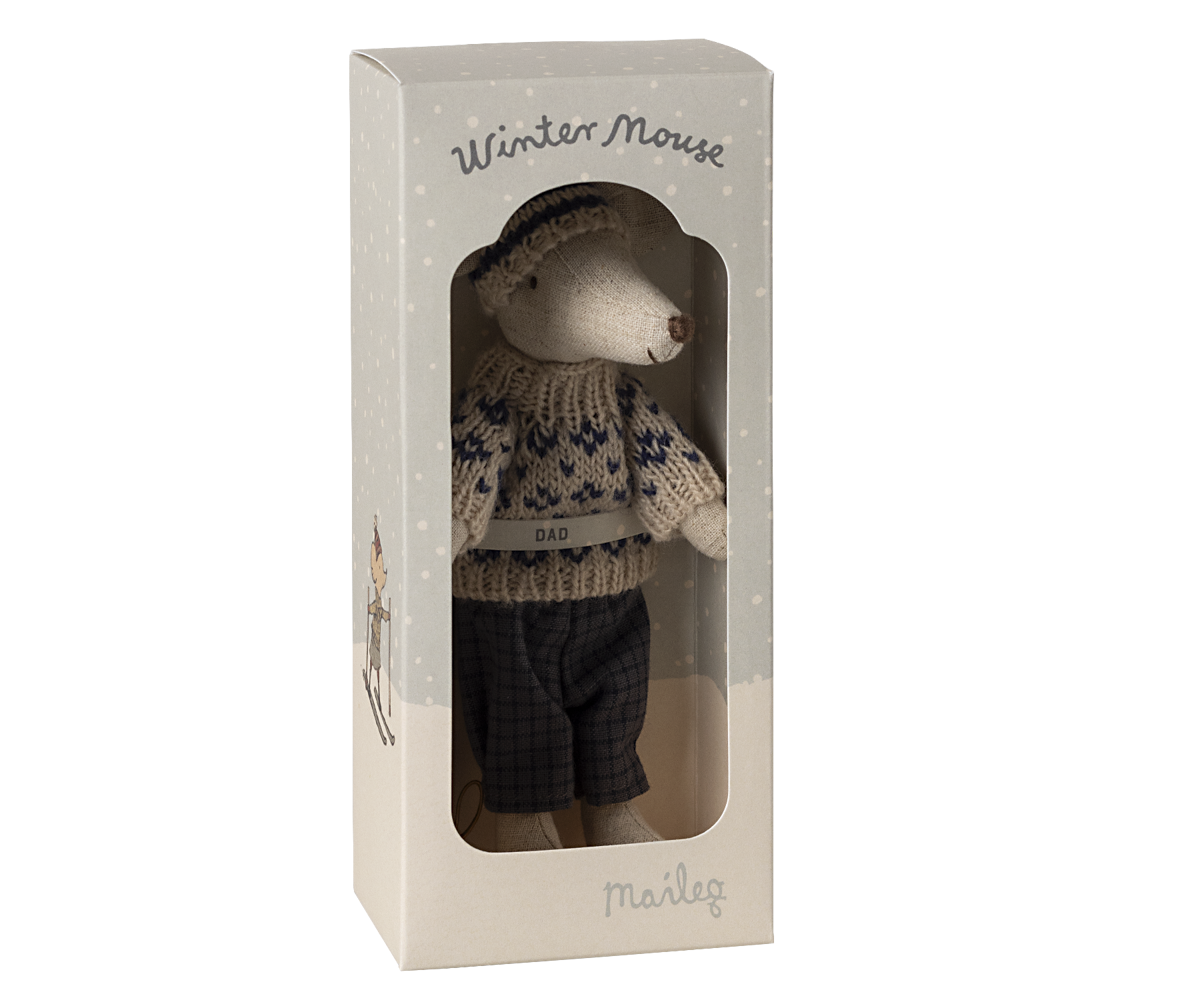 Winter Mouse with Ski Set - Dad Mouse PRE-ORDER