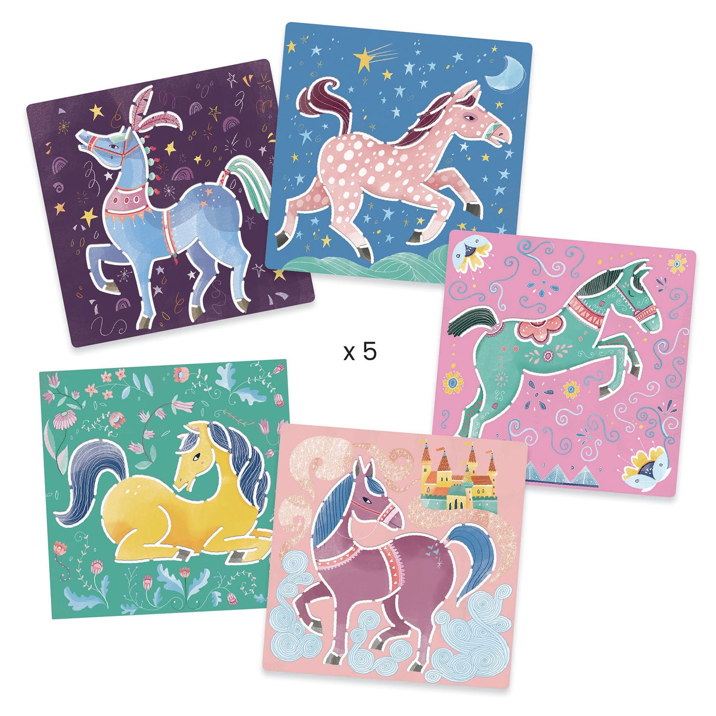 Pack of 5 Horse Stencils