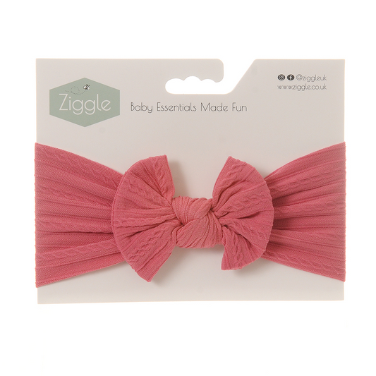 Raspberry Top Bow Turban Headband