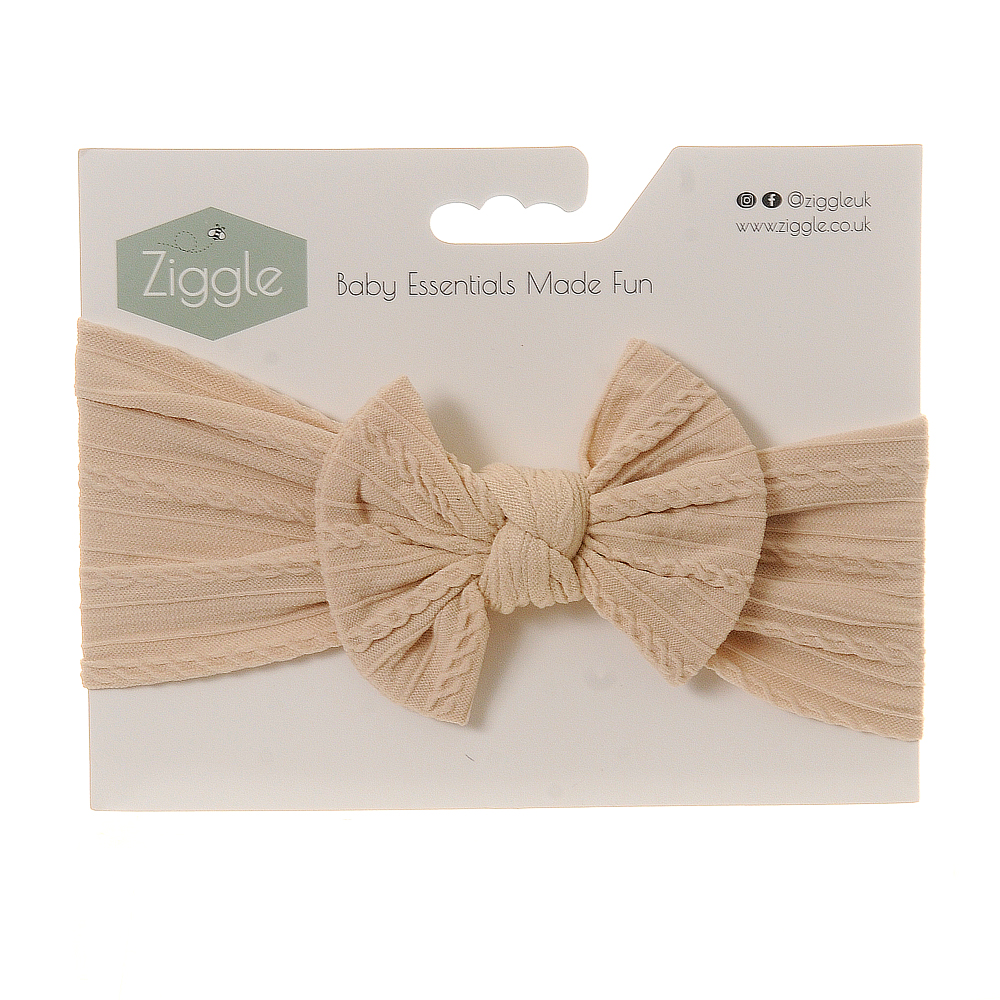 Cream Top Bow Turban Headband