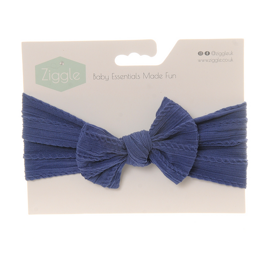 Navy Top Bow Turban Headband