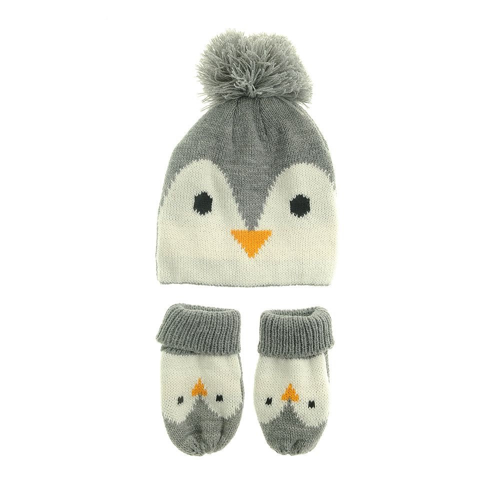 Penguin Bobble Hat and Mittens