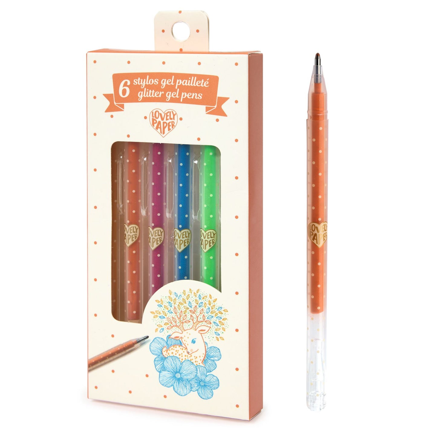 Set of 6 Glitter Gel Pens