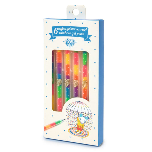 Set of 6 Rainbow Gel Pens