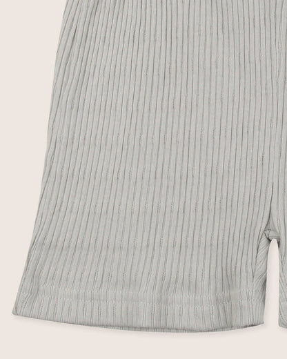 Textured T-shirt & Shorts Set