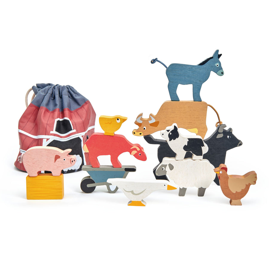 Farmyard Stacker & Farmyard Rag Book Gift Set