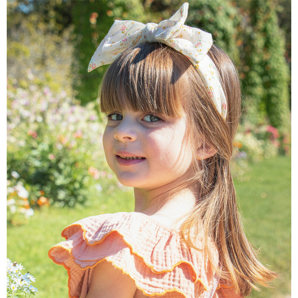 Tiny Blossom Double Bow Headband