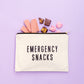 “Emergency Snacks” Large Canvas Pouch