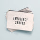 “Emergency Snacks” Large Canvas Pouch