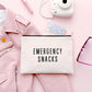 “Emergency Snacks” Large Canvas Pouch