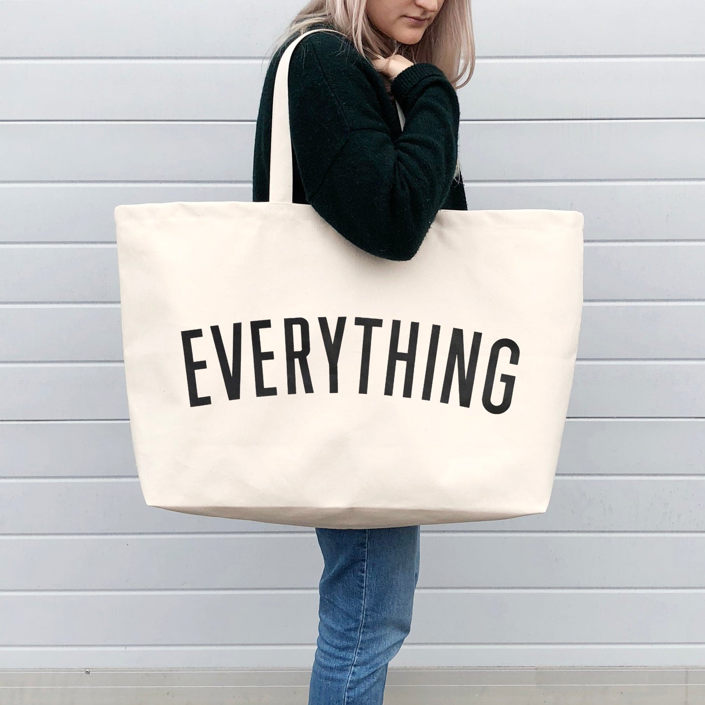 “Everything” Natural Canvas Really Big Bag