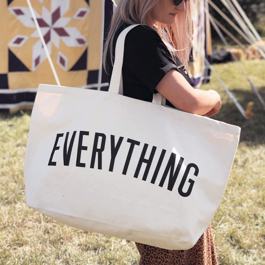 “Everything” Natural Canvas Really Big Bag