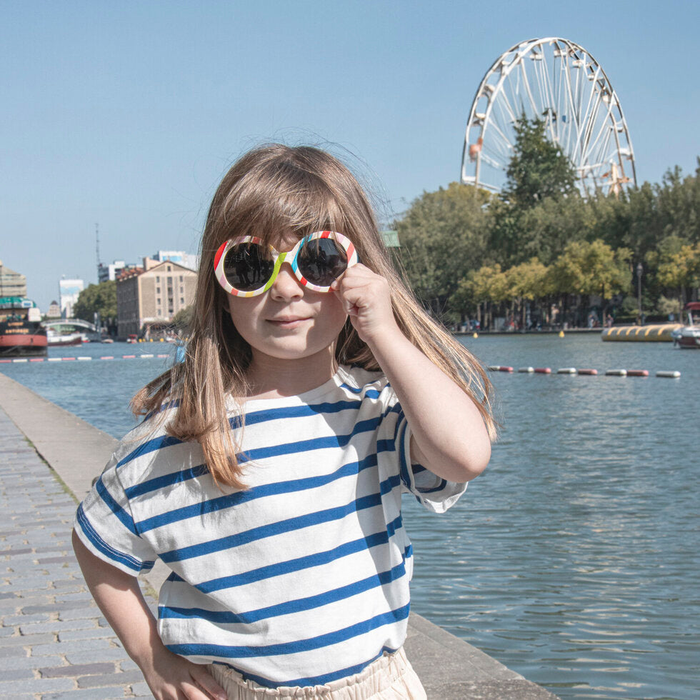 Vintage Rainbow Stripe Sunglasses