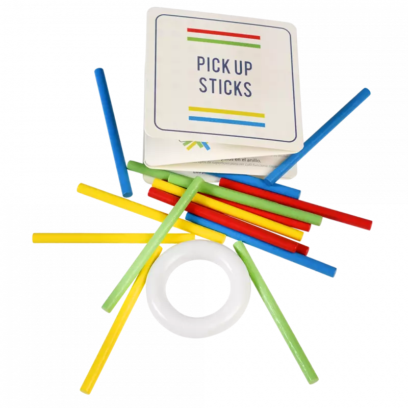 Wooden Pick Up Sticks in a Tin