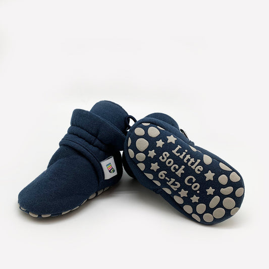 Stay-On Non-Slip Bootie - Navy